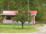 Original cabin while the motel was being built